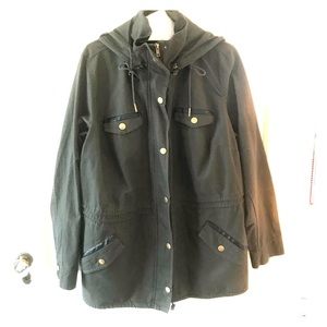 Fall Jacket, olive green with black detail